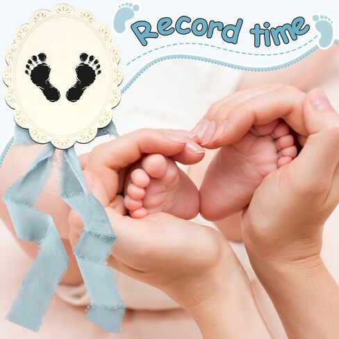 علامة إعلان الطفل 7 بوصة مزدوجة الجوانب الخشبية Hello World Newborn Signed مع Mornza Bag Marker Pen Pen Pad Bow Bow for Baby Shower Hand Photo Photo (Pink Bow) in Saudi Arabia