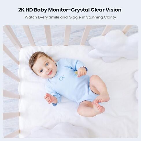 IEGEEK Baby Monitor مع شاشة 5 بوصة عالية الدقة ، 2K الكاميرا والرؤية الليلية-الوضع المزدوج WiFi/NO-WIFI ، PTZ ، الكشف عن Cry/Motion ، صوت ثنائي الاتجاه ، مستشعر مؤقت/رطوبة ، تتبع تلقائي ، تطبيق آمن و Contro عن بُعد in Kuwait