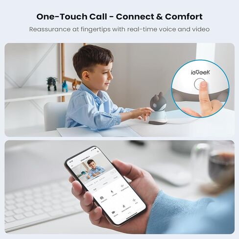 IEGEEK Baby Monitor مع شاشة 5 بوصة عالية الدقة ، 2K الكاميرا والرؤية الليلية-الوضع المزدوج WiFi/NO-WIFI ، PTZ ، الكشف عن Cry/Motion ، صوت ثنائي الاتجاه ، مستشعر مؤقت/رطوبة ، تتبع تلقائي ، تطبيق آمن و Contro عن بُعد in Kuwait