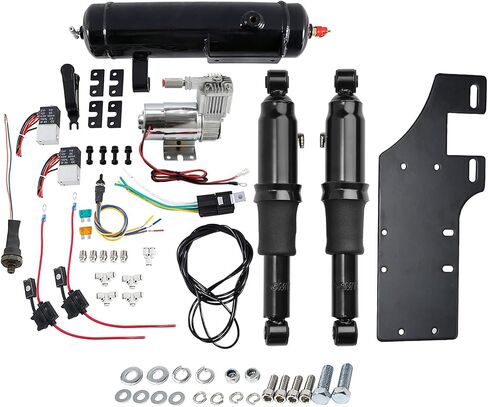 Replacement Air Suspension Kits for Harley SLMOTO Rear Air Ride Suspension Kit Adjustable Fit for Harley Davidson Harley Touring Bagger Electra Street Road Glide Road King Street Glide 1994-2025 Black in Saudi Arabia