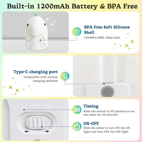 Ghost Night Light for Kids, Cute Nursery Lamp with 19 Interactive Sounds & 3 Light Mode, Rechargeable Silicone Touch Nightlight for Halloween Decor Bedroom Christmas (White Ghost) in Saudi Arabia