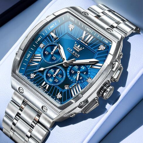 OLEVS Watches for Men Luxury Big Face Stainless Steel Mens Watches Classic Waterproof Analog Quartz Men's Wrist Watch with Date Multifunction Chronograph Dress Watch for Men Relojes para Hombres in Saudi Arabia