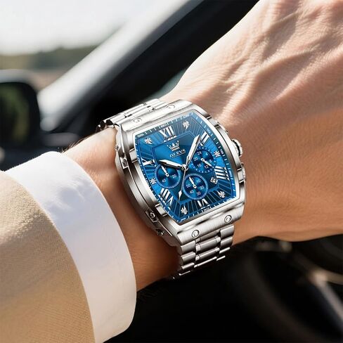 OLEVS Watches for Men Luxury Big Face Stainless Steel Mens Watches Classic Waterproof Analog Quartz Men's Wrist Watch with Date Multifunction Chronograph Dress Watch for Men Relojes para Hombres in Saudi Arabia
