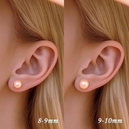 earrings studs for women pearl earrings Sterling Silver AAAAA+ Hypoallergenic White purple pink Freshwater Cultured Handpicked with Genuine Cultured pearl studs Birthday Wedding Jewelry Gift in Saudi Arabia