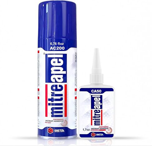 MITREAPEL Super CA Glue (3 x 1.7 oz) with Spray Adhesive Activator (3 x 6.7 fl oz) Ca Glue with Activator for Wood, Plastic, Metal, Leather, Ceramic - Cyanoacrylate Glue for Crafting&Building (3 Pk) in Saudi Arabia