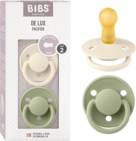 Pibs Pacifiers - De Lux Collection | BPA خالية من مصاصة الطفل | صنع في الدنمارك | مجموعة من 2 Cloud/Black Color Premium Soothers | حجم 0-6 أشهر in Saudi Arabia