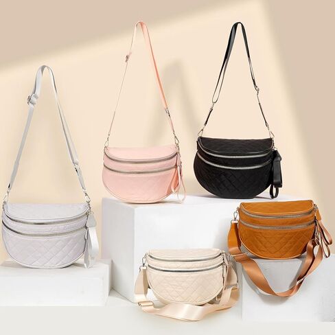 Bum Bags for Women Crossbody, Checkered Crossbody Bag, Nylon Crossbody Bags Fanny Packs Checkered Purse Bag in Saudi Arabia