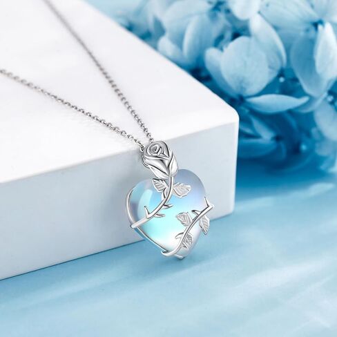 Lotus Flower Necklace Sterling Silver Blue Lotus Pendant Necklace Lotus Flower Jewelry Gift for Women in Saudi Arabia