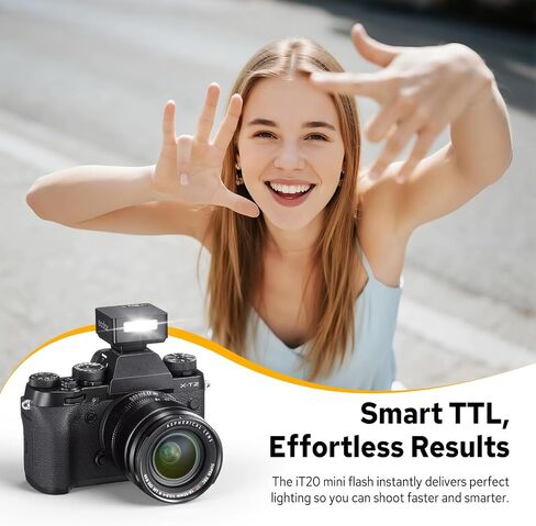 Flash Godox IT20-S لـ Sony ، فلاش TTL Mini مع شاشة بديهية ، وإعادة تدوير 1.5S ، و 700 وميض الطاقة الكامل مع فلاش محمول بطارية USB-C (أسود) in Saudi Arabia