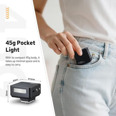 Flash Godox IT20-S لـ Sony ، فلاش TTL Mini مع شاشة بديهية ، وإعادة تدوير 1.5S ، و 700 وميض الطاقة الكامل مع فلاش محمول بطارية USB-C (أسود) in Saudi Arabia