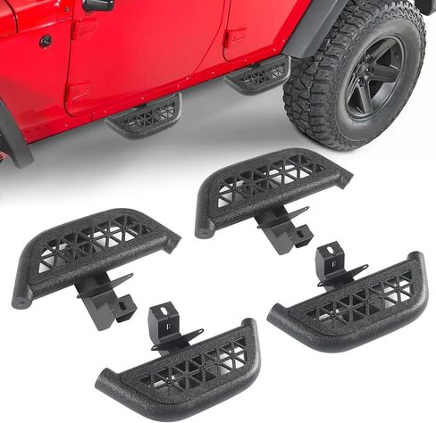 Side Steps Fit for Jeep Wrangler JK 4 Doors 2007 2008 2009 2010 2011 2012 2013 2014 2015 2016 2017 2018 Heavy Duty Carbon Steel Running Boards Anti-Slip Small Pedals 6.7 Inches Wide Steps in Saudi Arabia