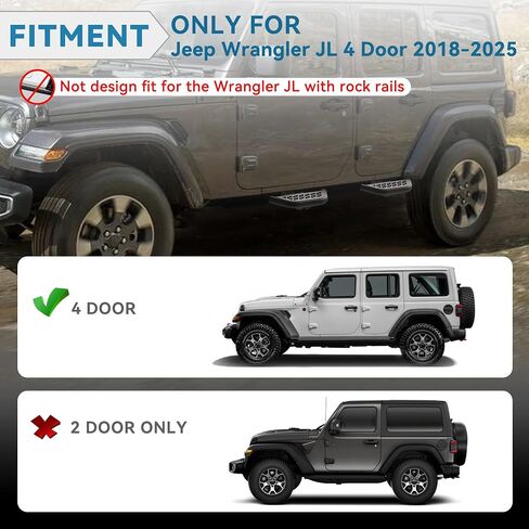 Side Steps Fit for Jeep Wrangler JK 4 Doors 2007 2008 2009 2010 2011 2012 2013 2014 2015 2016 2017 2018 Heavy Duty Carbon Steel Running Boards Anti-Slip Small Pedals 6.7 Inches Wide Steps in Saudi Arabia