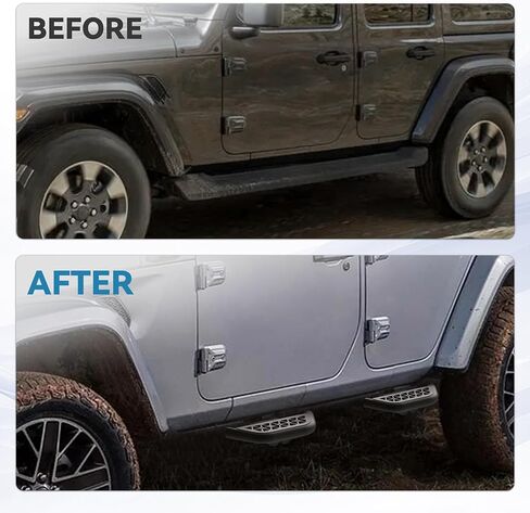 Side Steps Fit for Jeep Wrangler JK 4 Doors 2007 2008 2009 2010 2011 2012 2013 2014 2015 2016 2017 2018 Heavy Duty Carbon Steel Running Boards Anti-Slip Small Pedals 6.7 Inches Wide Steps in Saudi Arabia
