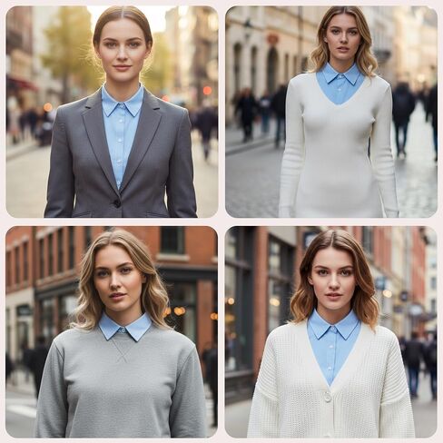 Fake Collar Detachable Dickey Collar Faux False Collar Blouse Half Shirt Collars Tops for Women Daily Graduation Halloween in Saudi Arabia