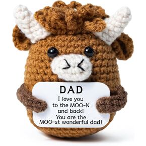 Funny Crochet Highland Cow Gifts for Sister, Mini Crochet Animals of Desk Decor - Emotional Support Crochet Highland Cow for Sister, Sister Birthday Gifts from Brother in Saudi Arabia