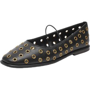 Coach Women's Emilia Mary Jane with Tea Rose Flat, Charcoal/Black, 6.5 in Saudi Arabia