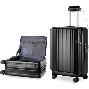 20 Inch Carry-on with USB Port & TSA lock, Expandable Carry on Airline Approved Top Opening Luggage Durable Suitcase Lightweight Hardside Luggage, Travel Carry On with 360° Double Spinner Wheels in Saudi Arabia