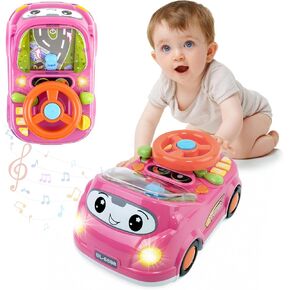 ألعاب تعلم طفل واحد لـ 1 2 من 3 سنوات من الهدايا ، لعبة مغامرة للسيارات الموسيقية مع عجلة القيادة ، والسيارة الصوتية والخفيفة ، وعجلات القيادة المحاكاة لسباق القيادة للطفل 1-3 (الأزرق) in Kuwait