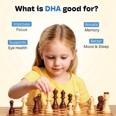 DHA أوميغا 3 علكة الدماغ للأطفال. للأطفال الصغار الذين تتراوح أعمارهم بين 2-6 سنوات. حزمة لمدة 30 يومًا. مكملات أوميغا 3 النباتية الخالية من السكر. حلوى الفيتامينات المتعددة للأطفال. مناسب للسفر in Saudi Arabia