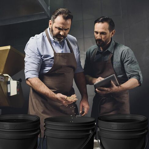 6 Pcs 5 Gallon Plastic Pail Lid 5 Gallon Bucket Lid for 3.5, 5, 6, and 7 Gal Buckets with 2 Plastic Bucket Lid Opener Industrial Can Opener for Home Industrial Use, Food Storage Container in Kuwait