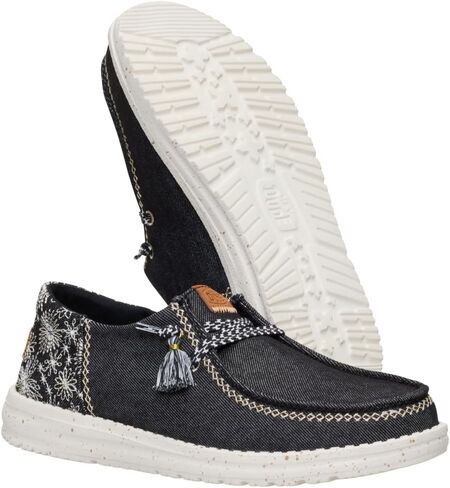 HEYDUDE Wendy Funk Embroidered Floral Olive Size 8, Womens Shoes, Slip-on Loafers, Comfortable & Light-Weight in Saudi Arabia