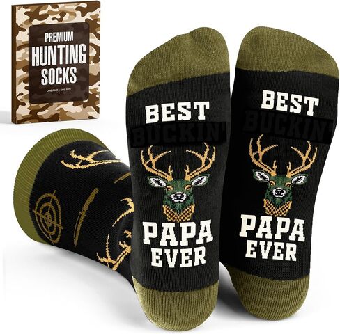 Hunting Gifts for Men, Christmas Presents for Hunters, Deer & Duck Hunting Gear, Comfortable and Funny Socks, Perfect Stocking Stuffers & Mens Present in Saudi Arabia