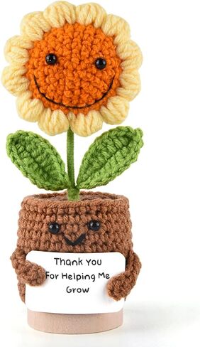 Positive Sunflower Doll Crochet with Card - This is A Little Reminder - Appreciation Gift for Coworker, Best Friend, Teacher, Sister, Mom ， Christmas, Birthday, Thank You Gift for Women Men in Kuwait