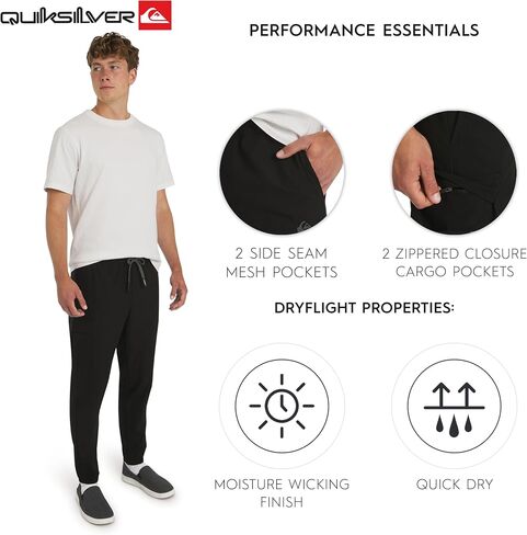 بنطال رياضي Quiksilver رجالي ذو مقاس عادي وأداء نشط ومتوسط ​​الوزن منسوج in Saudi Arabia