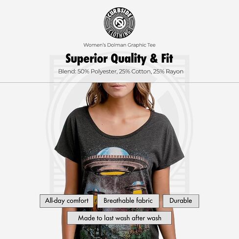 تي شيرت برسوم دولمان للسيدات من Curbisde Clothing in Saudi Arabia