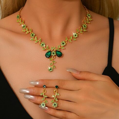 CSIYANJRY99 Silver Prom Jewelry Set Gold Wedding Jewelry Sets for Brides Necklace and Earring Bracelet Rhinestone Prom Party Costume Accessorie in Saudi Arabia