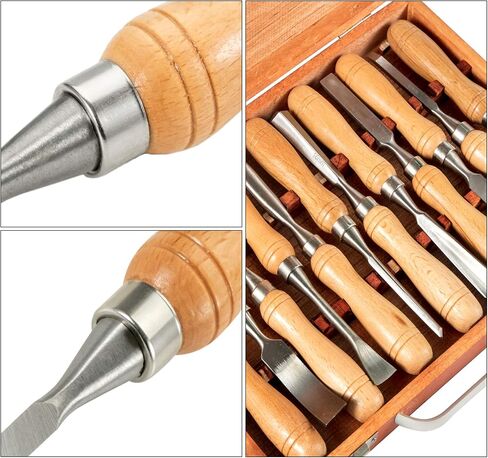 مجموعة أدوات مخرطة الخشب Vevor ، 6pcs مخرطة الخشنة التفصيلية التفاصيل أداة مجوفة مع مقبض خشبي الماس جولة مربع كاربايد إدراج صندوق خشبي للمبتدئين المحترفين الهواة المبتدئين in Saudi Arabia
