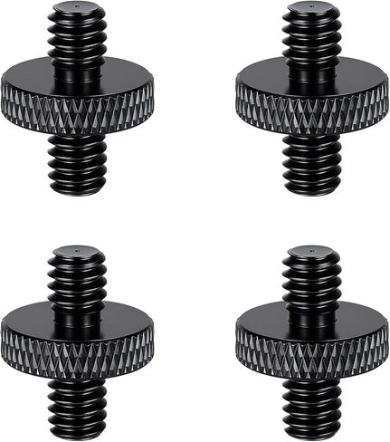 1/4" Male to 1/4" Male Threaded Tripod Screw, Double Head Stud Standard Mounting Thread Converter for Shoulder Rig Tripod Black in Kuwait