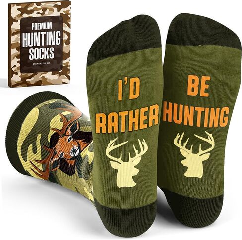 Hunting Gifts for Men, Christmas Presents for Hunters, Deer & Duck Hunting Gear, Comfortable and Funny Socks, Perfect Stocking Stuffers & Mens Present in Saudi Arabia