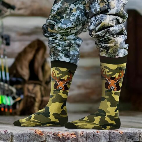 Hunting Gifts for Men, Christmas Presents for Hunters, Deer & Duck Hunting Gear, Comfortable and Funny Socks, Perfect Stocking Stuffers & Mens Present in Saudi Arabia