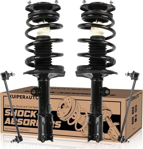 مجموعة صدمات الدعامات الأمامية والخلفية متوافقة مع 1993-2002 Toyota Corolla 1998-2002 Chevy Prizm 1993-1997 Geo Prizm 8 قطع مع وصلات نهاية قضيب زنبركي ملفوف in Saudi Arabia