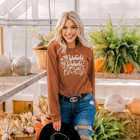 Women Halloween Shirt Halloween Witch Tshirt Spooky Vibes Witch Hat Graphic Tees Fall Season Long Sleeve Tops in Saudi Arabia