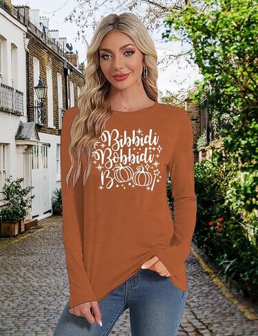 Women Halloween Shirt Halloween Witch Tshirt Spooky Vibes Witch Hat Graphic Tees Fall Season Long Sleeve Tops in Saudi Arabia