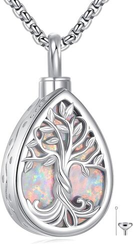 Urn Necklace for Ashes 925 Sterling Silver Tree of Life Urn Pendant Cremation Jewelry for Ashes Necklace Keepsake Memory Jewelry for Women Men in Saudi Arabia