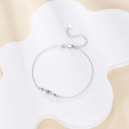 Gold Mustard Seed Bracelet 925 Sterling Silver Infinity Mustard Seed Bracelet Christian Faith Jewelry Gift for Women（yellow） in Saudi Arabia