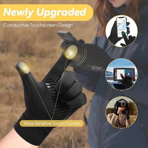 Winter Waterproof Snow Ski Gloves Men Women Windproof Thermal Winter Gloves with Touchscreen Fingers Cold Weather Anti-Slip for Running Cycling Hiking Driving Biking and Outdoor Activities in Saudi Arabia