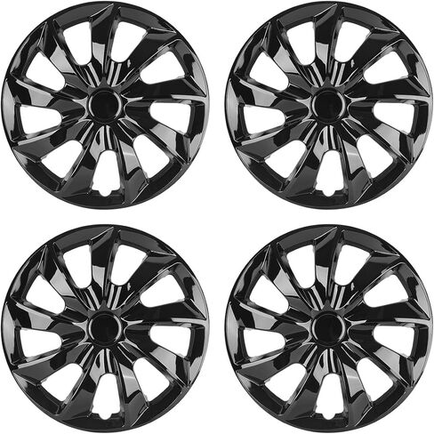 WOLFSTORM Universal Hubcap 15" Wheel Covers for Cars Premium Black Matte Hubcaps- Fits Most Cars Replacement Hub Caps (4-Pack) in Saudi Arabia