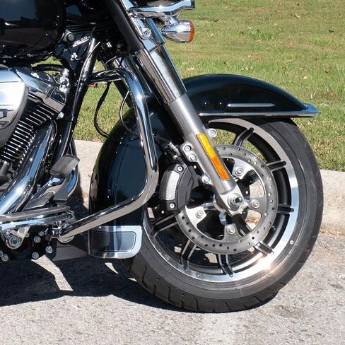 SLMOTO حاجز أمامي مع زخارف وإضاءة طرفية حمراء مناسبة لـ Harley Touring FLHT Electra Glide Classic 89-13 Road King Custom 04-06 Tour Glide Ultra Classic 89-95 Tri Glide Ultra Classic 09-13 in Saudi Arabia