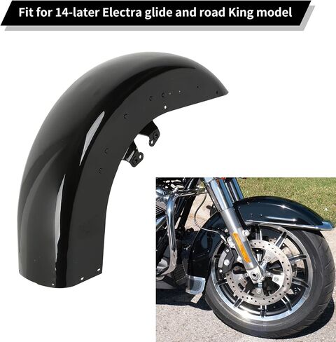 SLMOTO حاجز أمامي مع زخارف وإضاءة طرفية حمراء مناسبة لـ Harley Touring FLHT Electra Glide Classic 89-13 Road King Custom 04-06 Tour Glide Ultra Classic 89-95 Tri Glide Ultra Classic 09-13 in Saudi Arabia