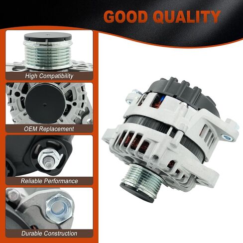 Alternator 12V 125A CW Rotation 6-Groove Clutch Pulley compatible with 2014 2015 2016 2017 2018 2019 Toyota Corolla L4 1.8L Replaces OE 27060-0T240 104211-3300 104211-3303 104211-3301 849150 in Kuwait
