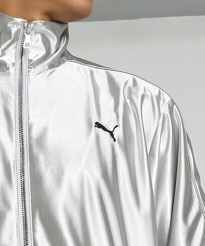 PUMA Mens T7 Oversized Metallic Athletic Outerwear Casual - Grey - Size S in Saudi Arabia