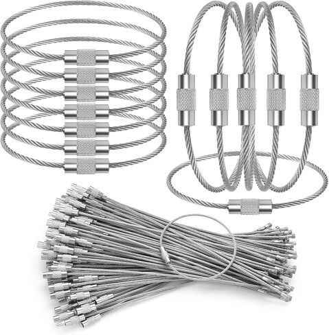 70Pcs Key Chain Rings, 6 Inch Steel Wire Keychain Cable with Loops in Kuwait