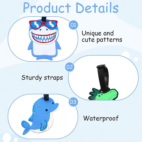 4 Pieces Cute Luggage Tags,Unique Funny Animal Silicone Tag,Brown Luggage Decoration for Teenager, Adult, Women, Suitcase Cartoon Decoration, Travel Bag Recognizer Personalized Label in Kuwait