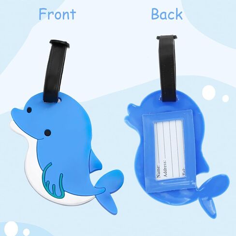 4 Pieces Cute Luggage Tags,Unique Funny Animal Silicone Tag,Brown Luggage Decoration for Teenager, Adult, Women, Suitcase Cartoon Decoration, Travel Bag Recognizer Personalized Label in Kuwait