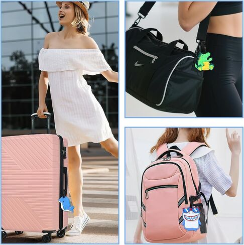 4 Pieces Cute Luggage Tags,Unique Funny Animal Silicone Tag,Brown Luggage Decoration for Teenager, Adult, Women, Suitcase Cartoon Decoration, Travel Bag Recognizer Personalized Label in Kuwait