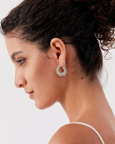 18K Gold Plated Thick Hoop Earrings for Women | Statement Chunky Gold Earrings | Hypoallergenic 25mm Geometric Gold Hoops in Saudi Arabia